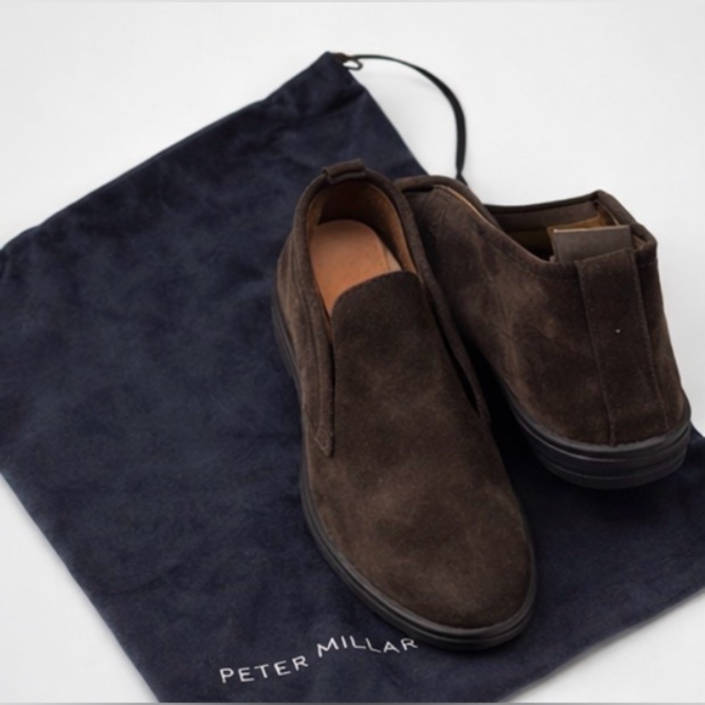 Peter Millar Espresso Suede Slip-On Chukka Boots Sz 10 Italy Made NEW Luxury